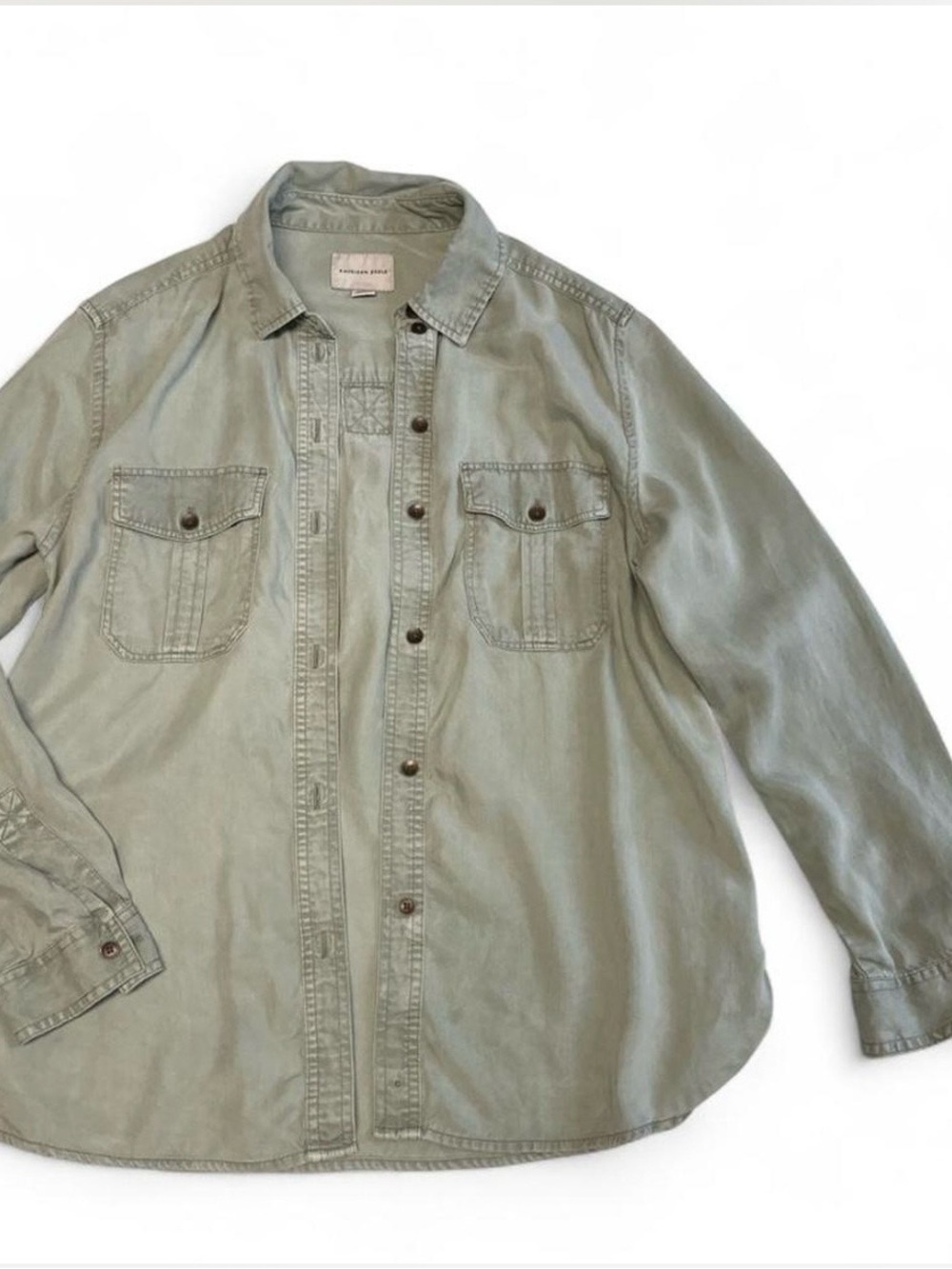 American Eagle sage green button down shirt